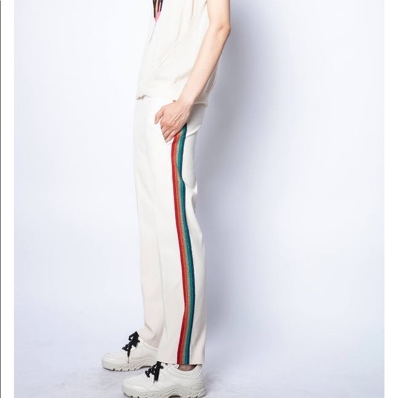 ZADIG & Voltaire Poeme crepe satin vanille pant - Picture 1 of 16